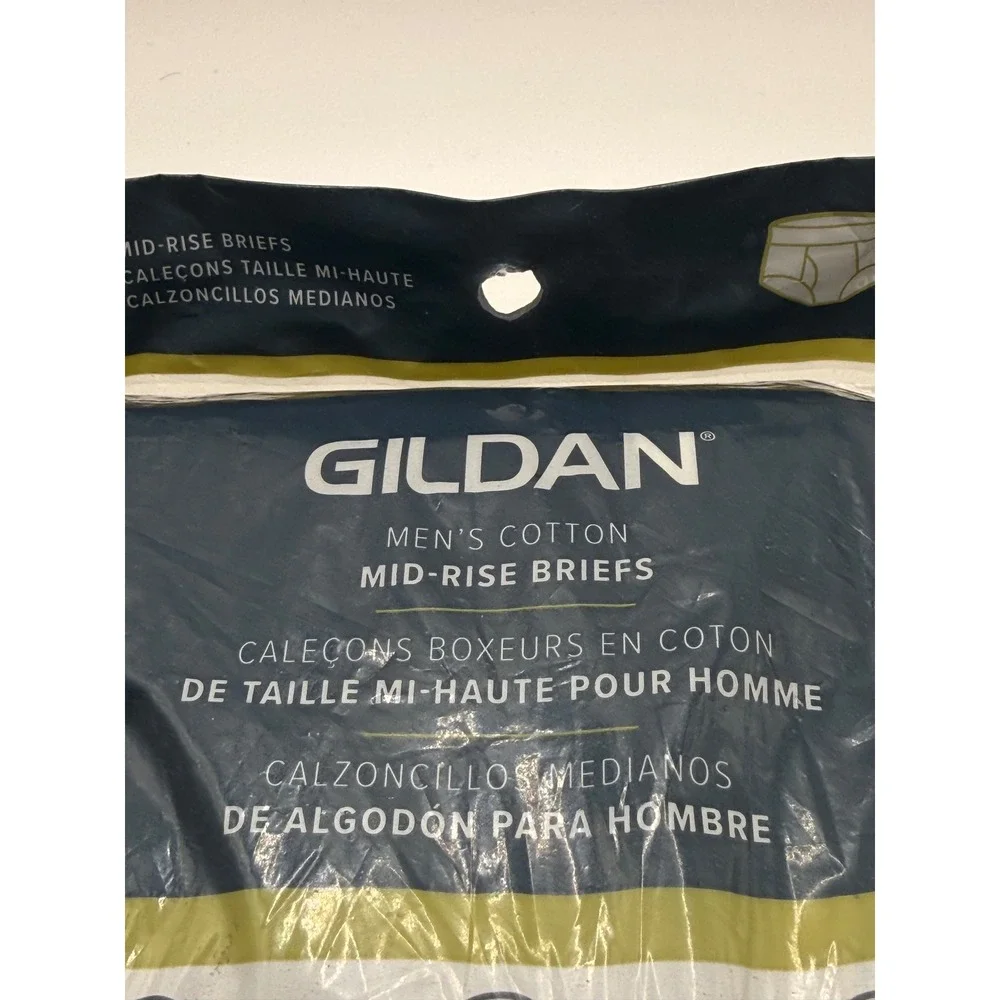 Gildan Mens Cotton Mid-Rise Briefs 3 Pack 3XL 48-50 Black Grey White G1101OPP